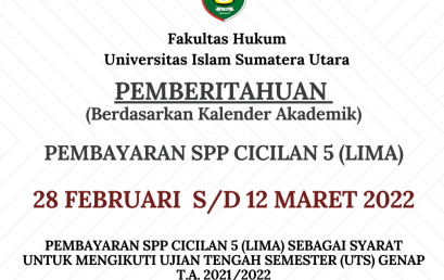 PEMBERITAHUAN SPP CICILAN 5